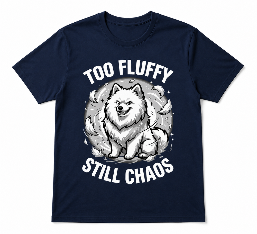Samoyed dog owner wearing cozy Samoyed-themed hoodie and t-shirt apparel