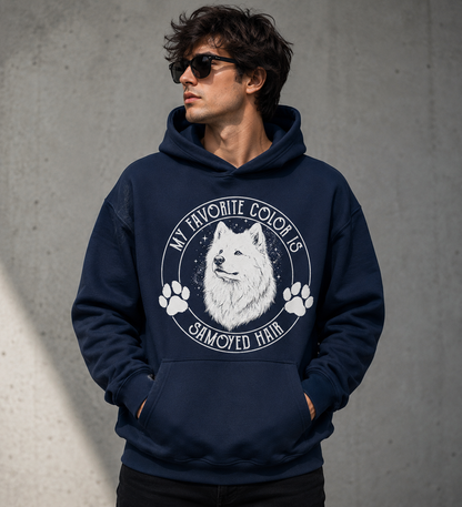 My Favorite Color Is Samoyed Hair Hoodie - front design