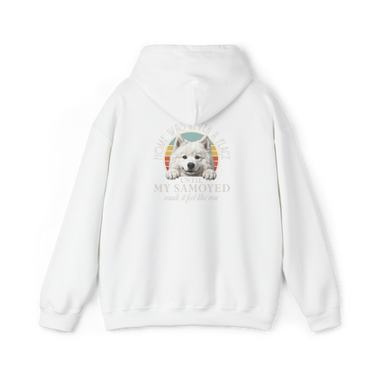 Home Was Never a Place Hoodie | Samoyed Dog Lover Gift — white, back view