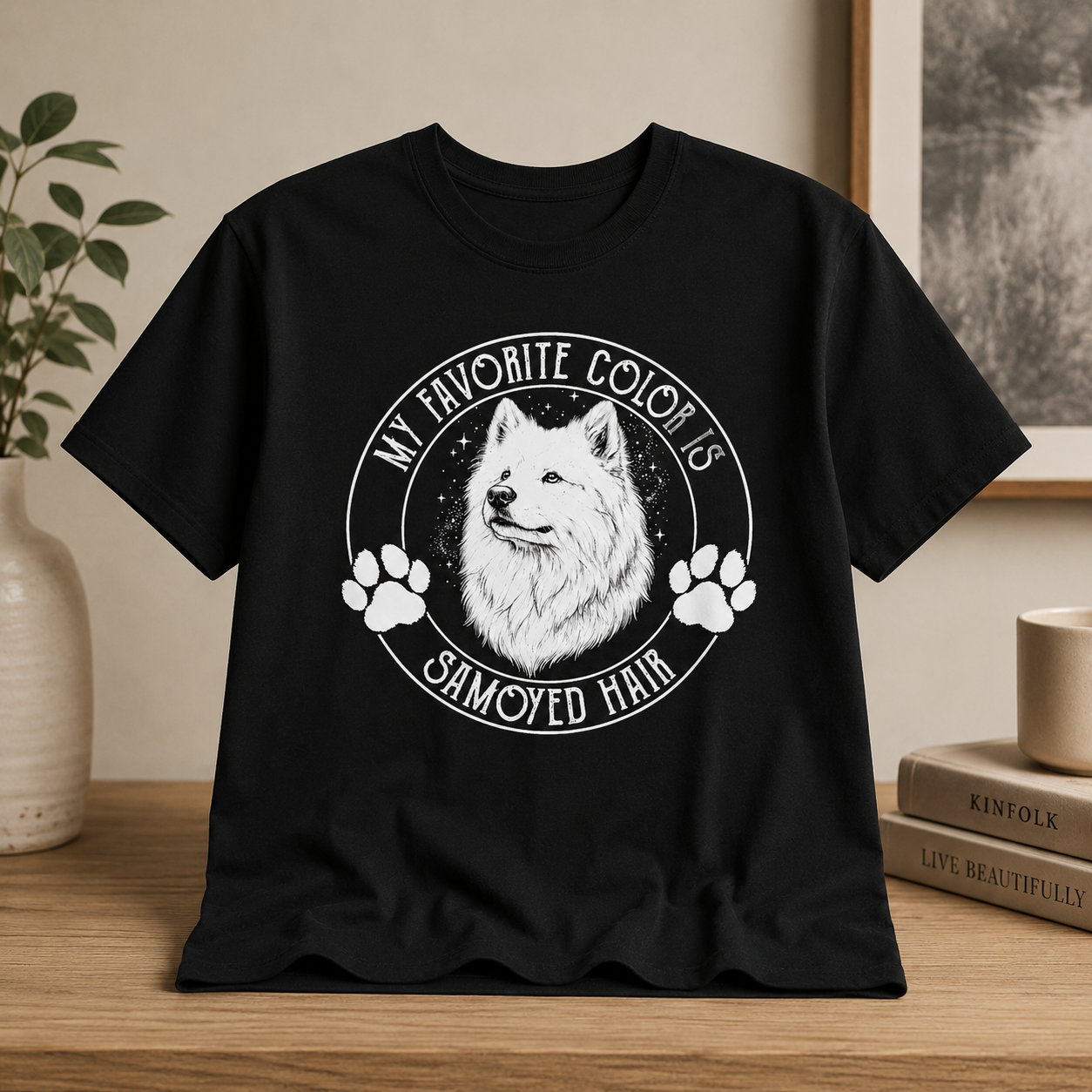 Samoyed owner t-shirt close-up design detail