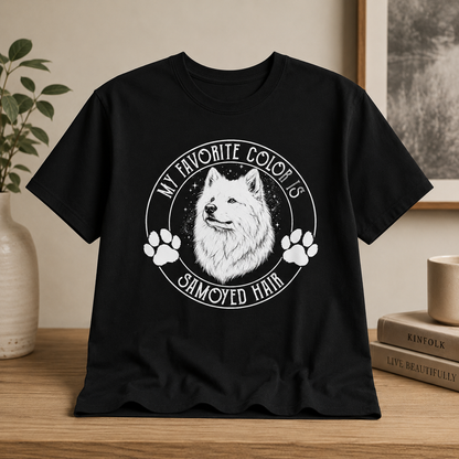 Samoyed owner t-shirt close-up design detail
