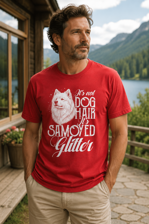 Happy Samoyed Owner customer wearing Samoyed graphic apparel