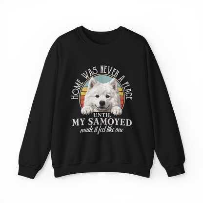 Home Was Never a Place — Samoyed Sweatshirt — black, front view