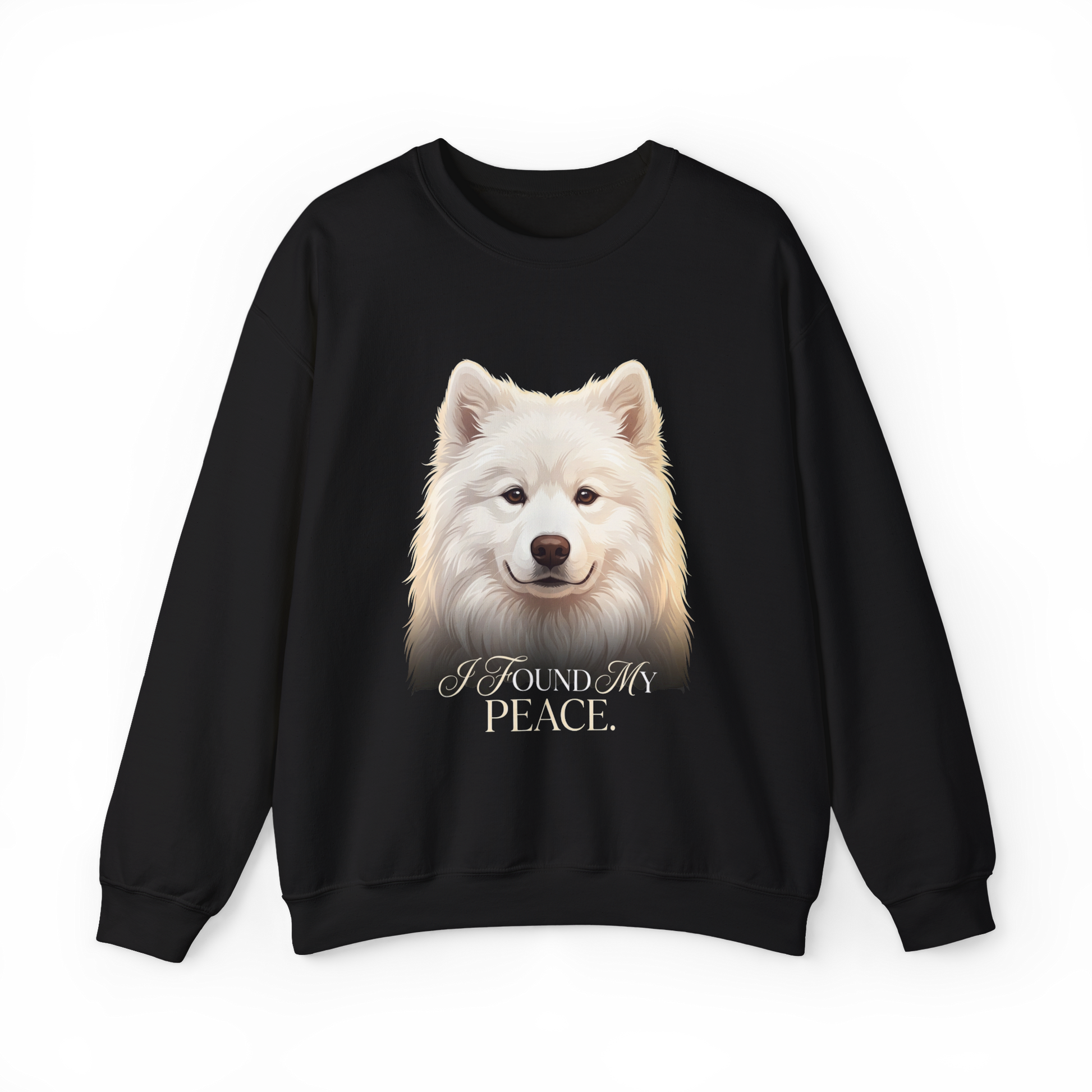 I Found My Peace — Samoyed Sweatshirt — black, front view
