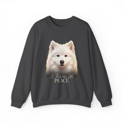 I Found My Peace — Samoyed Sweatshirt — dark heather, front view