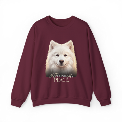 I Found My Peace — Samoyed Sweatshirt — maroon, front view
