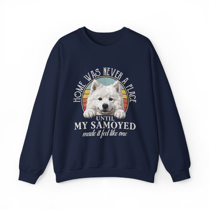 Home Was Never a Place — Samoyed Sweatshirt — navy, front view