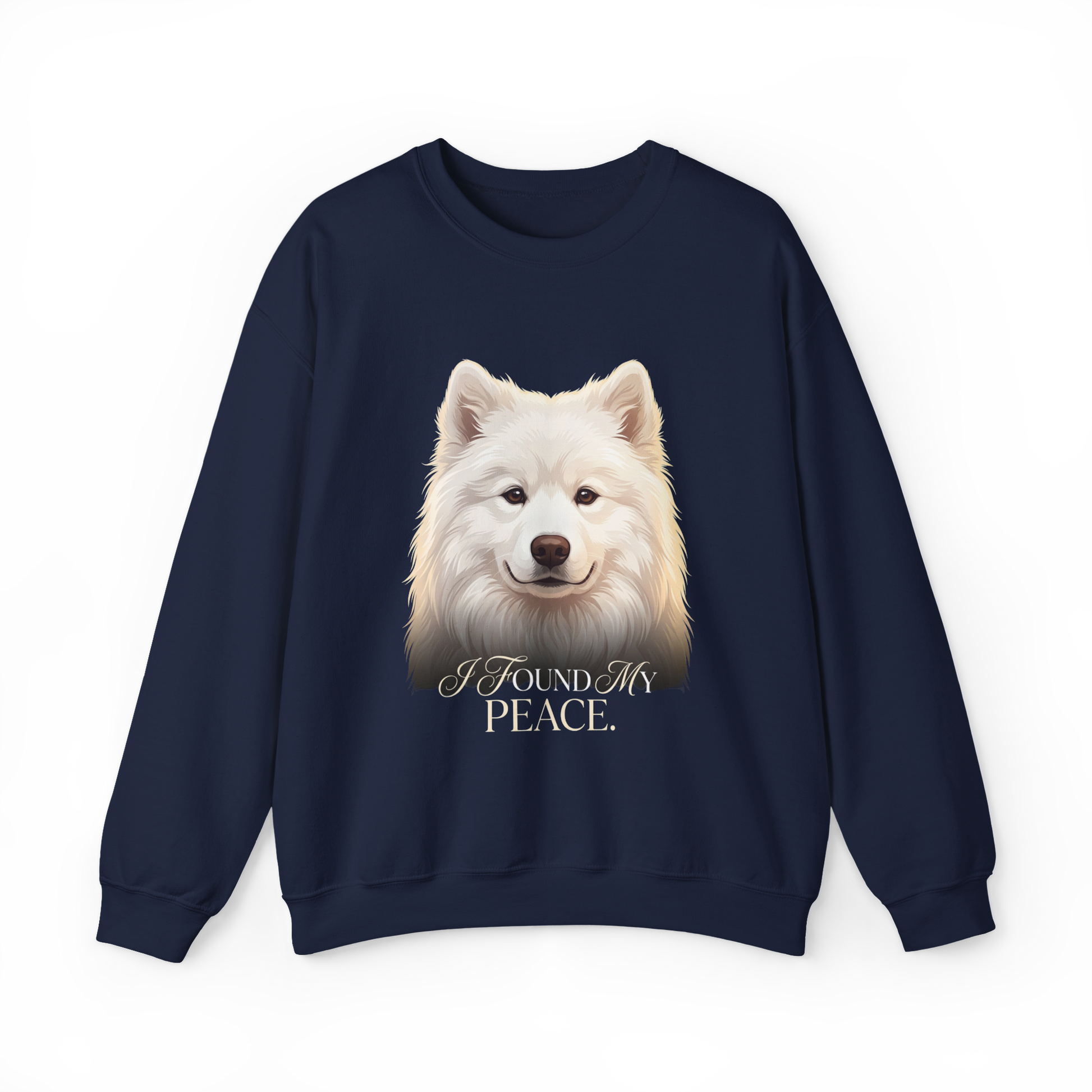 I Found My Peace — Samoyed Sweatshirt — navy, front view