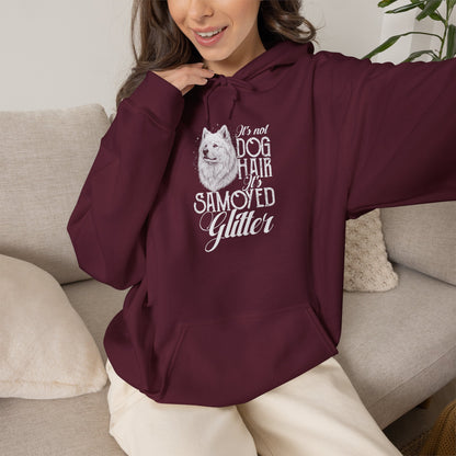 It's Not Dog Hair, It's Samoyed Glitter Hoodie | Funny Samoyed Shirt — maroon