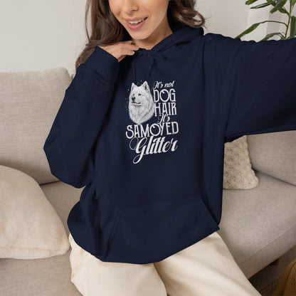 It's Not Dog Hair, It's Samoyed Glitter Hoodie | Funny Samoyed Shirt — navy