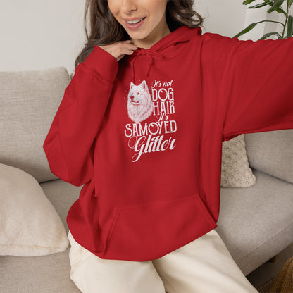 It's Not Dog Hair, It's Samoyed Glitter Hoodie | Funny Samoyed Shirt — red