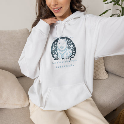 "Innocent Face, Criminal Mind" Hoodie — white