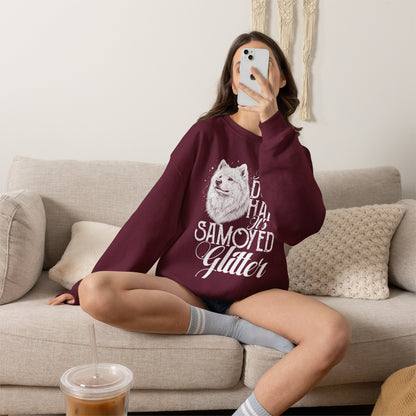 It's Not Dog Hair, It's Samoyed Glitter Sweatshirt | Funny Samoyed Shirt — maroon