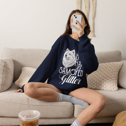 It's Not Dog Hair, It's Samoyed Glitter Sweatshirt | Funny Samoyed Shirt — navy