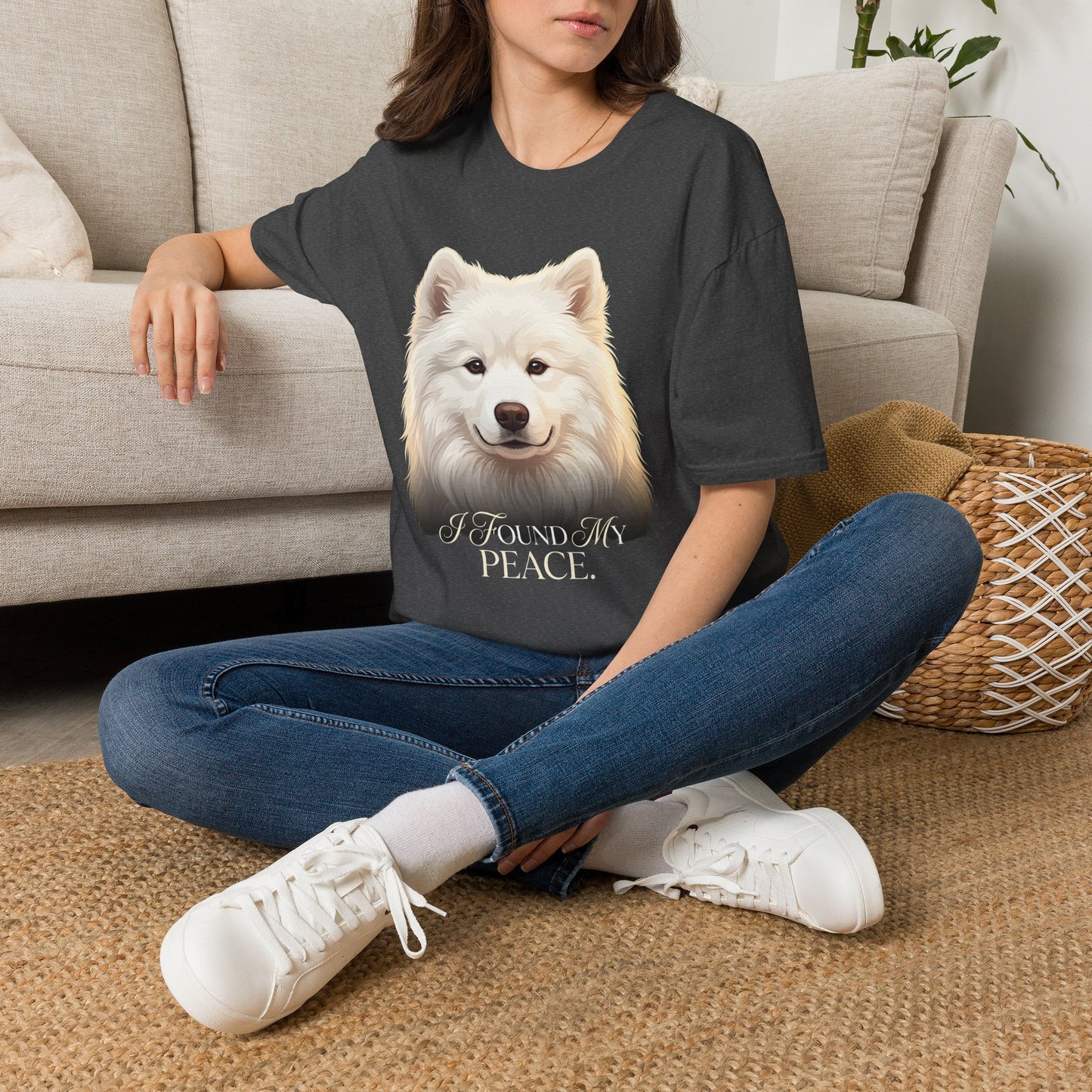 I Found My Peace — Samoyed Owner Tee — dark heather