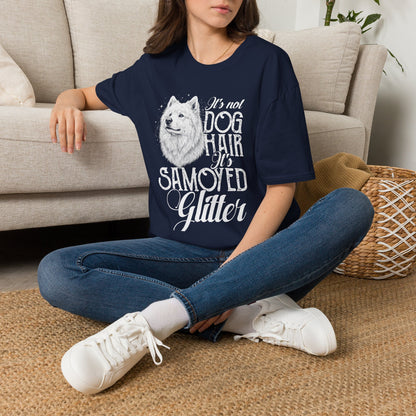 It's Not Dog Hair, It's Samoyed Glitter Tee — navy