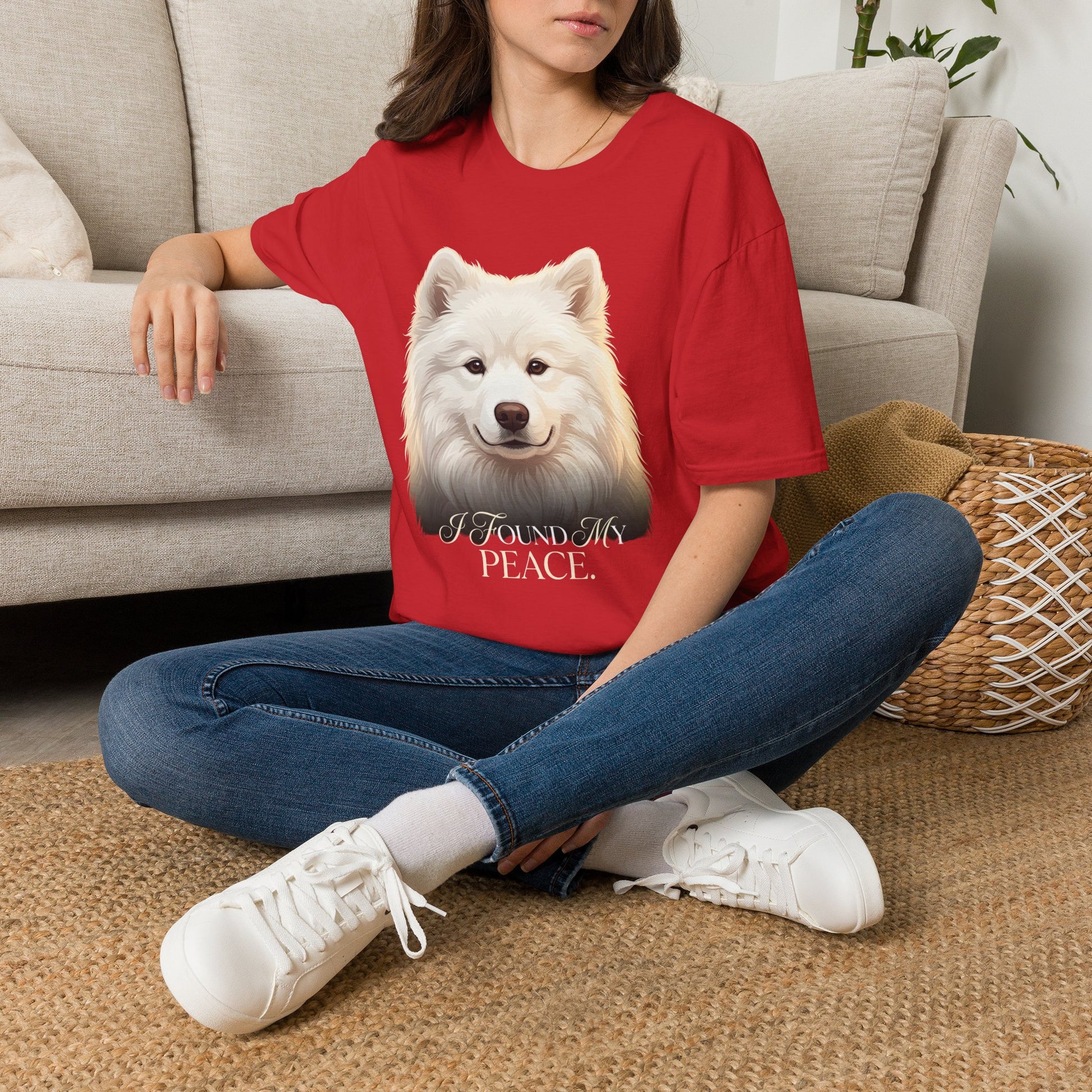 I Found My Peace — Samoyed Owner Tee — red