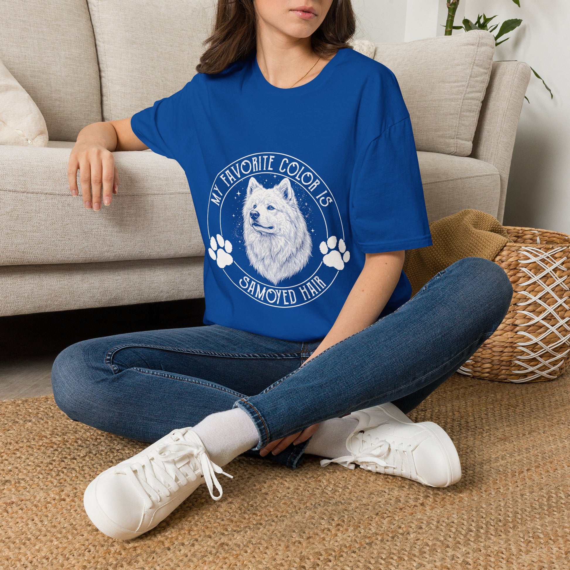 My Favorite Color Is Samoyed Hair Funny T-Shirt — royal