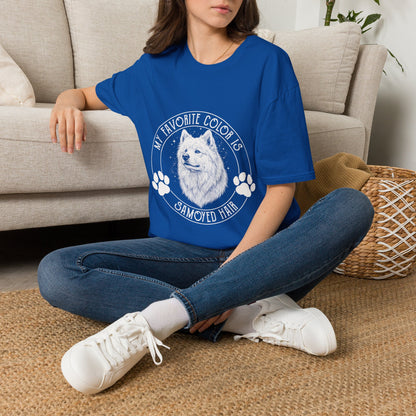 My Favorite Color Is Samoyed Hair Funny T-Shirt — royal