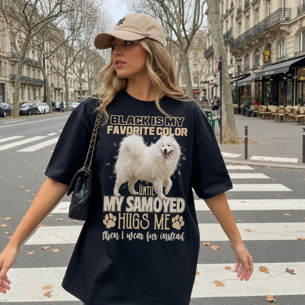 Black Is My Favorite Color (Until My Samoyed Hugs Me) Tee