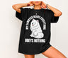Black Samoyed owner funny t-shirt front view - My Samoyed Hears Everything, Obeys Nothing