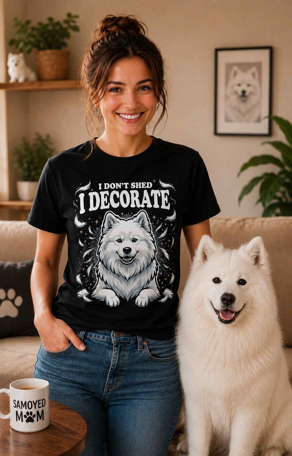 I Don't Shed, I Decorate – Funny Samoyed T-Shirt